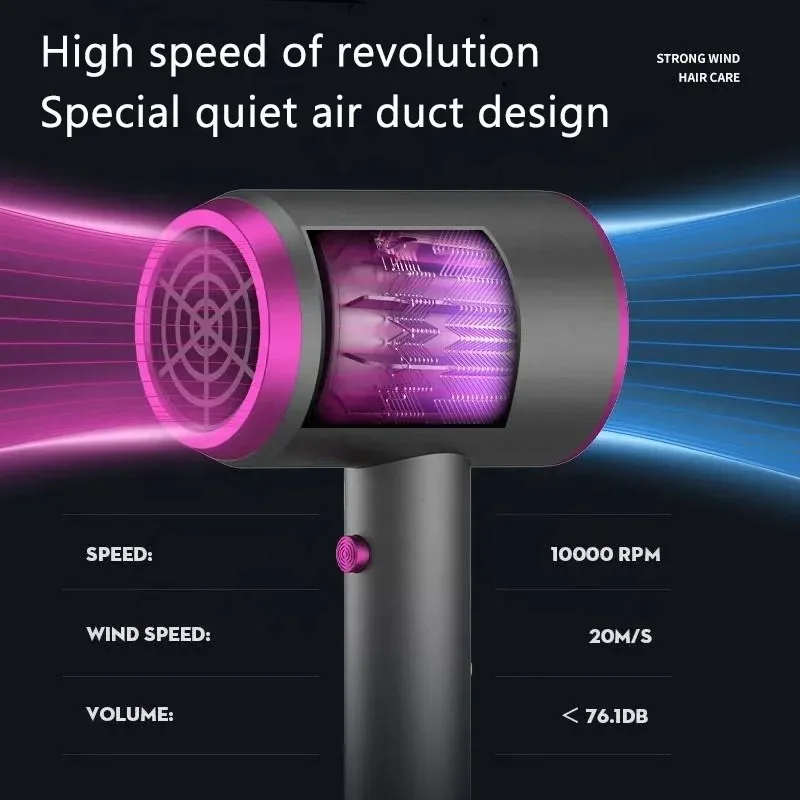 Professional 2000W Negative Ion Hair Dryer Fast Drying Low Noise Constant Temperature 220V EU Plug For Home Salon Use