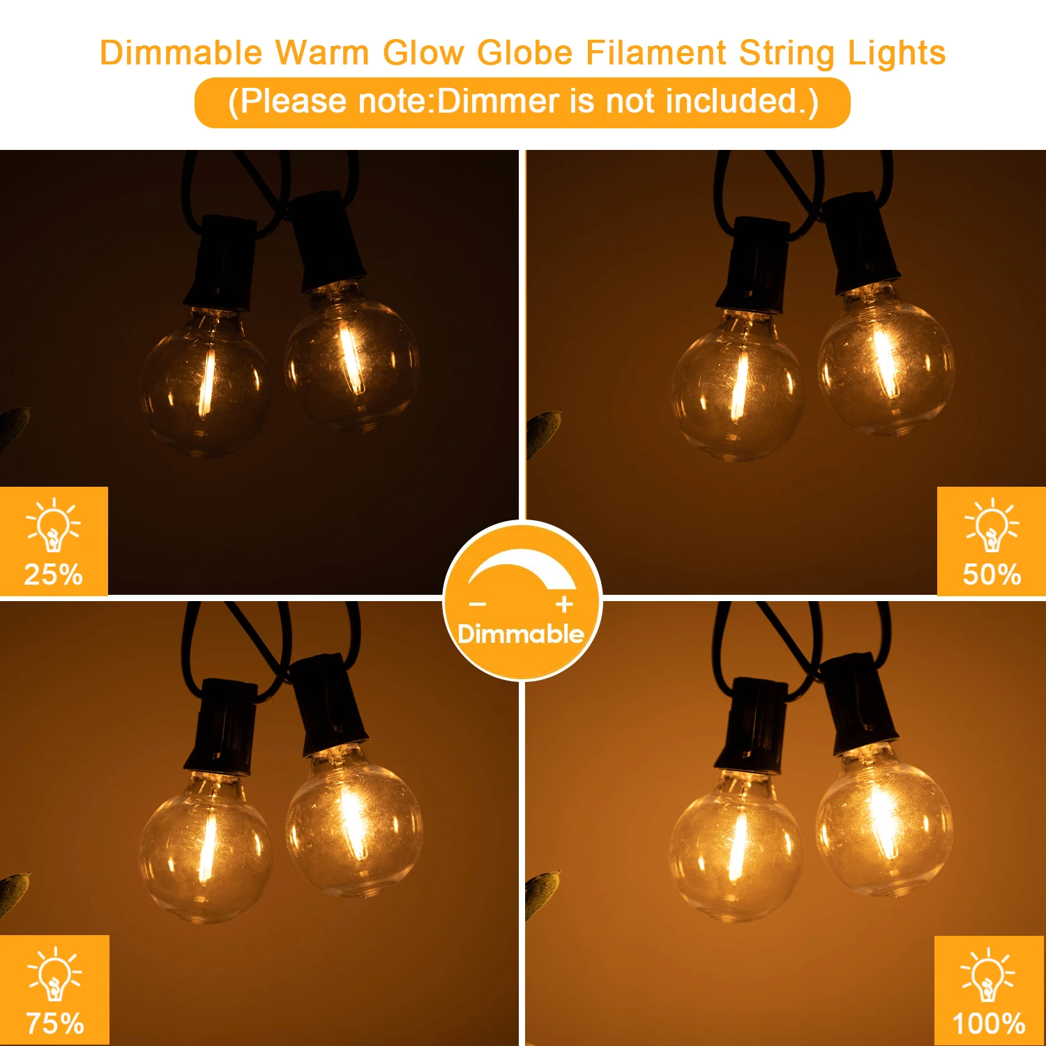 LED G40 1W PET bruchsichere Glühbirne E12 110V 220V dimmbar wasserdicht Kunststoff LED-Globus Außenbeleuchtung Ersatzbirnen – Detail 9