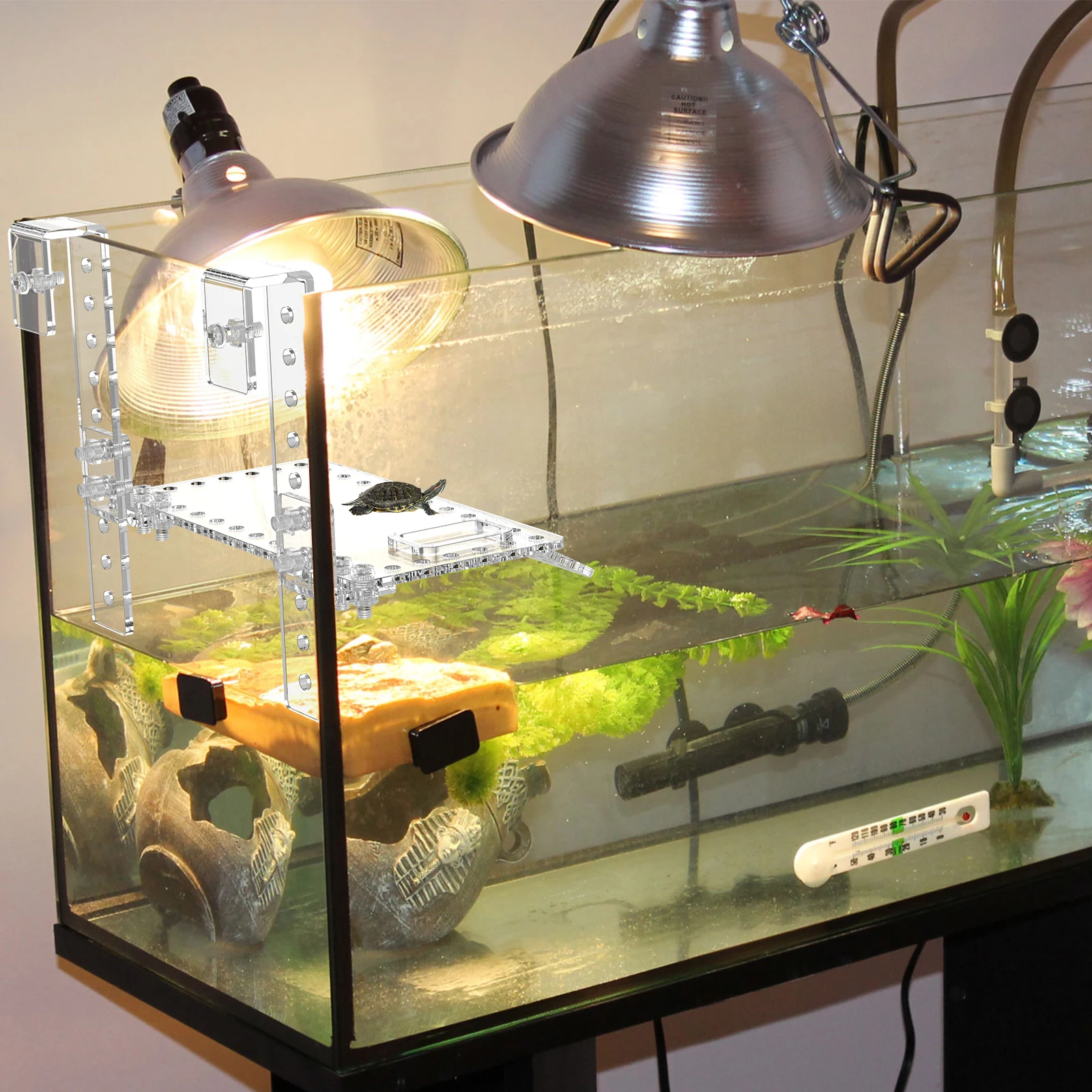 

Acrylic Basking Platform Turtle Tank S Size High Water Floating Island Hanging Terraces Fits Needs Pet Environment