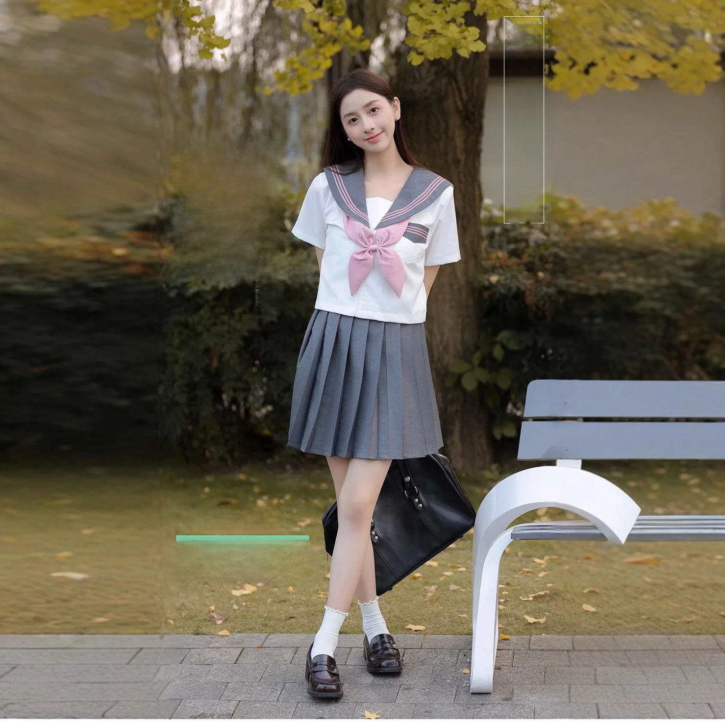 

New Grey Work Uniform JK School Uniform Three Books Sailor Suit Female Clothing Set from China Spring 2025 Collection