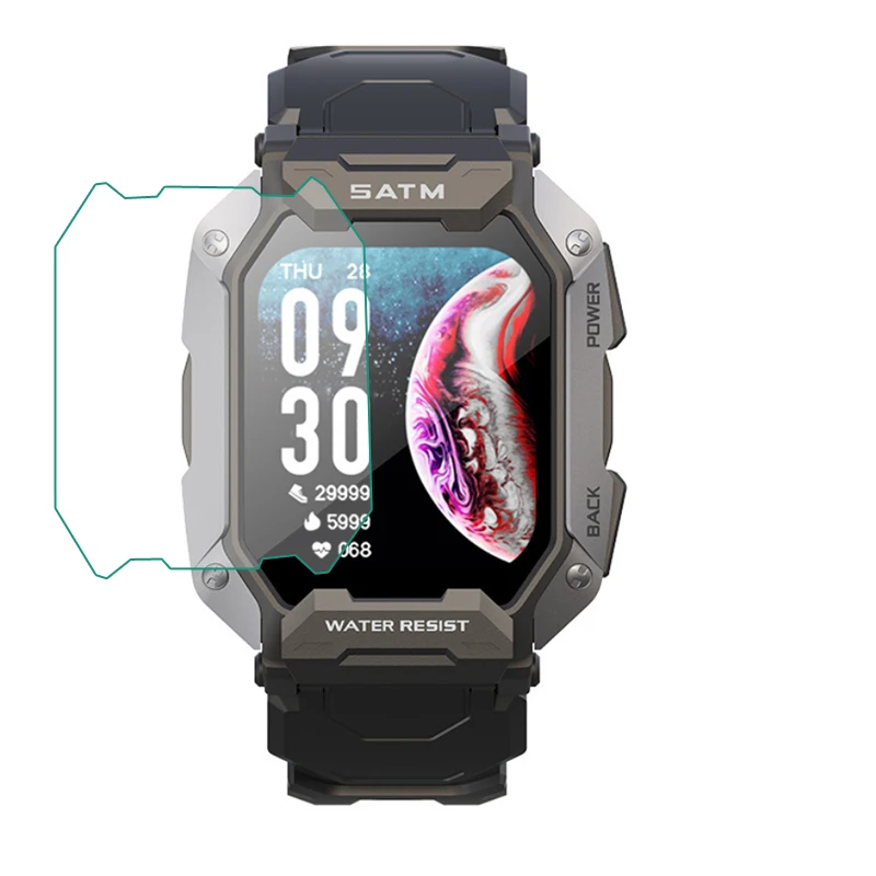 5ชิ้นฟิล์มใสสำหรับสมาร์ทวอทช์นิ่ม TPU สำหรับ C20ทหารสมาร์ทวอท์ชจอแสดงผลอุปกรณ์ป้องกันหน้าจอ