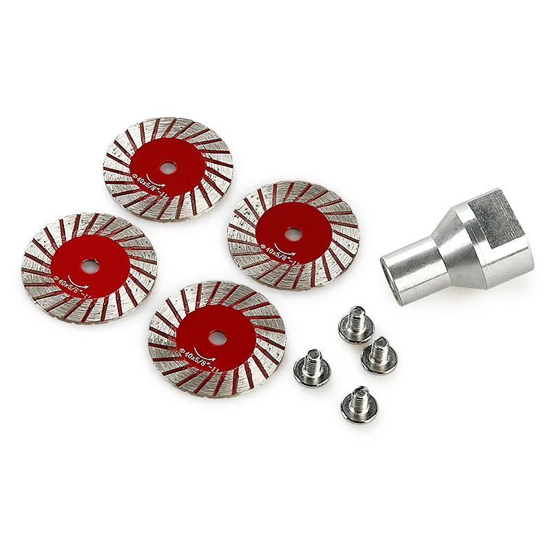 LOZLIN 5PCS 40mm Diamond Saw Blades 5/8-11 Thread Removable Flange Mini Diamond Cutting Disc for Angle Grinder Granite Marble Stone Concrete Carving Engraving Lettering Masonry Slotting