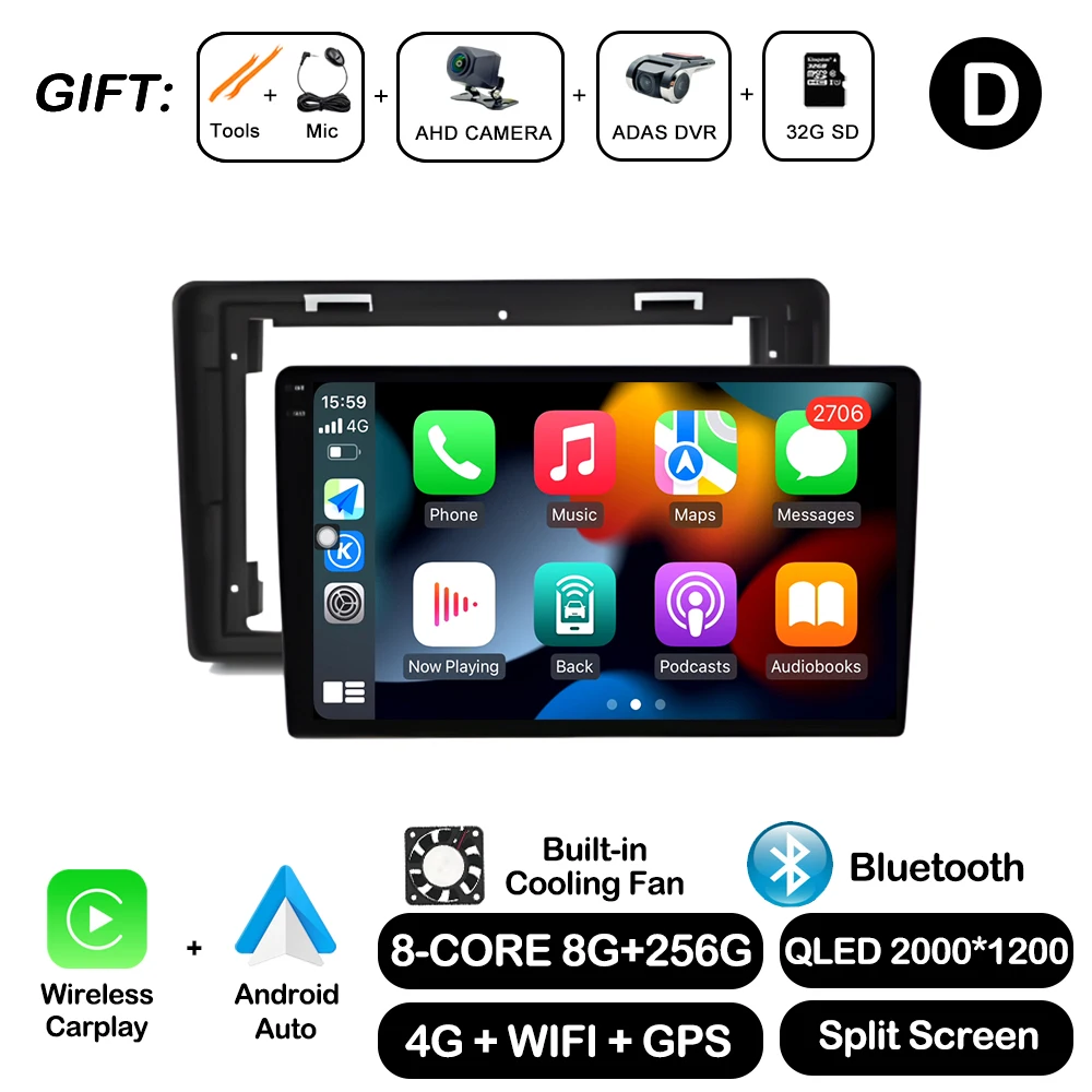 Android Auto Carplay Voor Citroen C2 C3 2001 2003-2010 Autoradio Multimedia Video Player WiFi GPS Navigatie DSP stereo