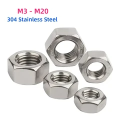 M3 M4 M5 M6 M8 M10 M12 M14 M16 M20 Metric Left Hand Thread Hex Nut 304 Stainless Steel Reverse Opposite Hex Hexagon Nut