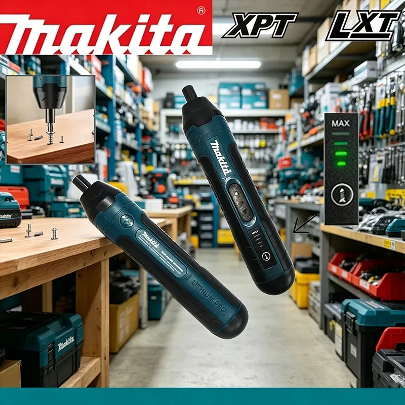 

Makita Cordless Electric Screwdriver Set 1300mAh Rechargeable Multi-functional Drill Disassembly Tool 2pcs/20pcs/105pcs Options