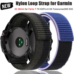 Nylon Loop Strap for Garmin Fenix 7 7X 6X 6 Pro 5 5XPlus/Tactix 22mm 26mm Sport Band for Forerunner945 935 correa Watch Bracelet