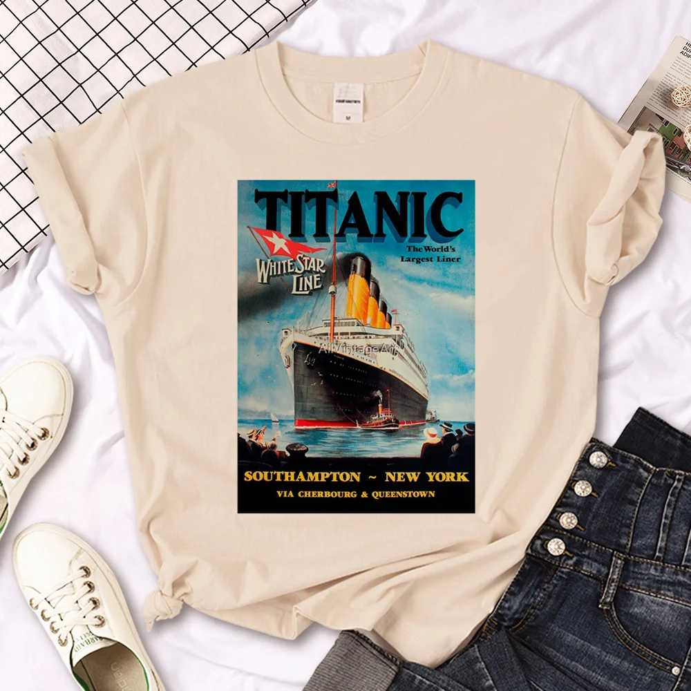 Titanic t shirt women designer streetwear graphic Tee female 2000s clothes