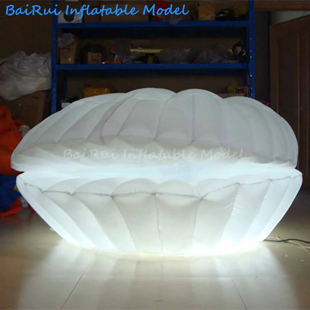 Riesige aufblasbare leuchtende Muschel in Fächerform mit weißem LED-Licht für Hochzeiten, Nachtclubs, Aufführungen und Werbezwecke – Detail 6