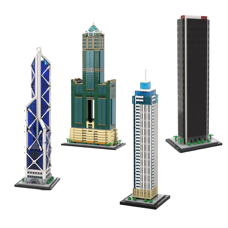 Juego de modelo de rascacielos de juguete de bloques de construcción MOC personalizados DIY para juguetes de ensamblaje creativos. Ideal como regalo navideño para todo el edificio