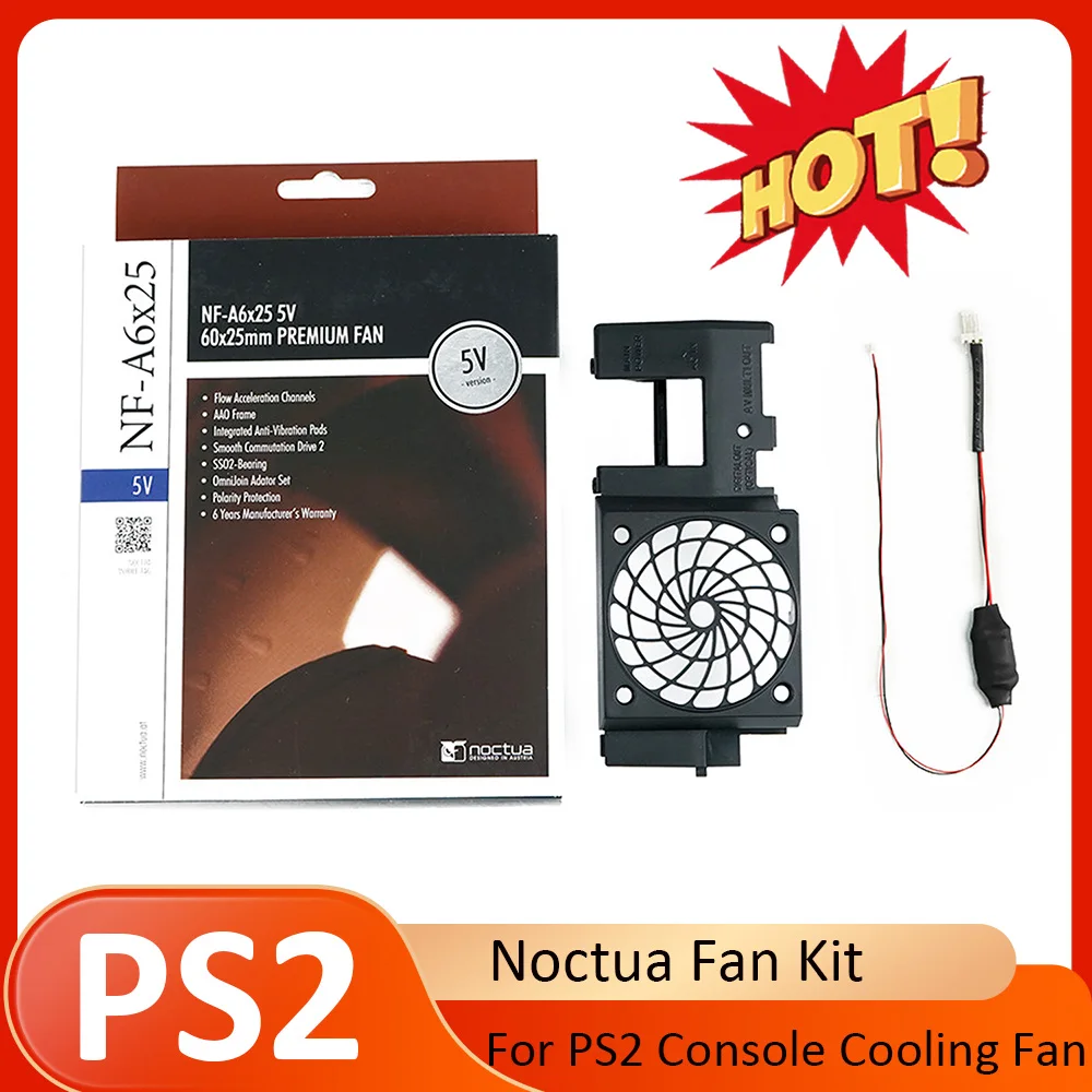 

Комплект вентиляторов Noctua для консоли Playstation2 Fat 5 В, бесшумный кронштейн для обновления вентилятора, охлаждающий вентилятор для консоли PS2 (SCPH-3XXXX&SCPH-5XXXX)