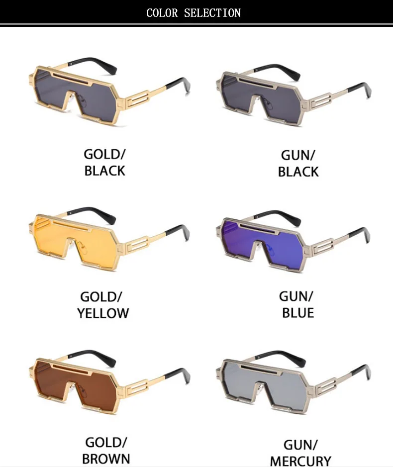 Heavy Metal Steampunk Sonnenbrille Für Männer Platz Vintage Punk Mode Gläser Retro Gafas De Sol Hombre Lunette De Soleil Homme – Detail 15
