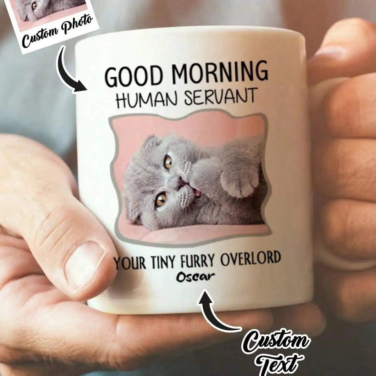 

Custom cat coffee mug for cat mom/dad