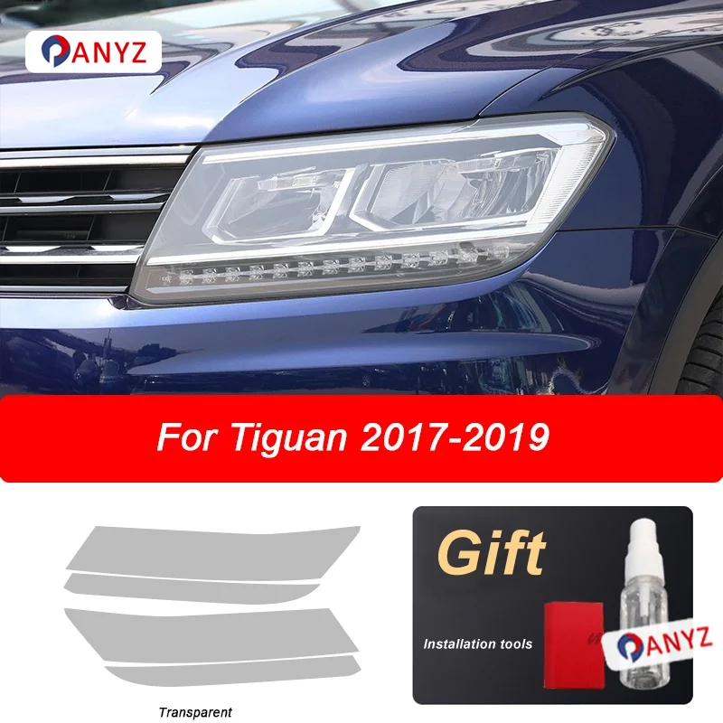 

Car Headlight Protective Film Headlamp Transparent Black TPU Sticker For Volkswagen VW Tiguan 2017 2018 2019 2020 Accessories