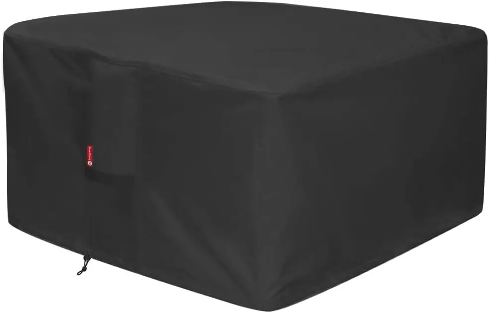 

Large 44'' Square Fire Pit Cover - Waterproof Heavy Duty Patio Table Cover Black (Fits 40-44'')