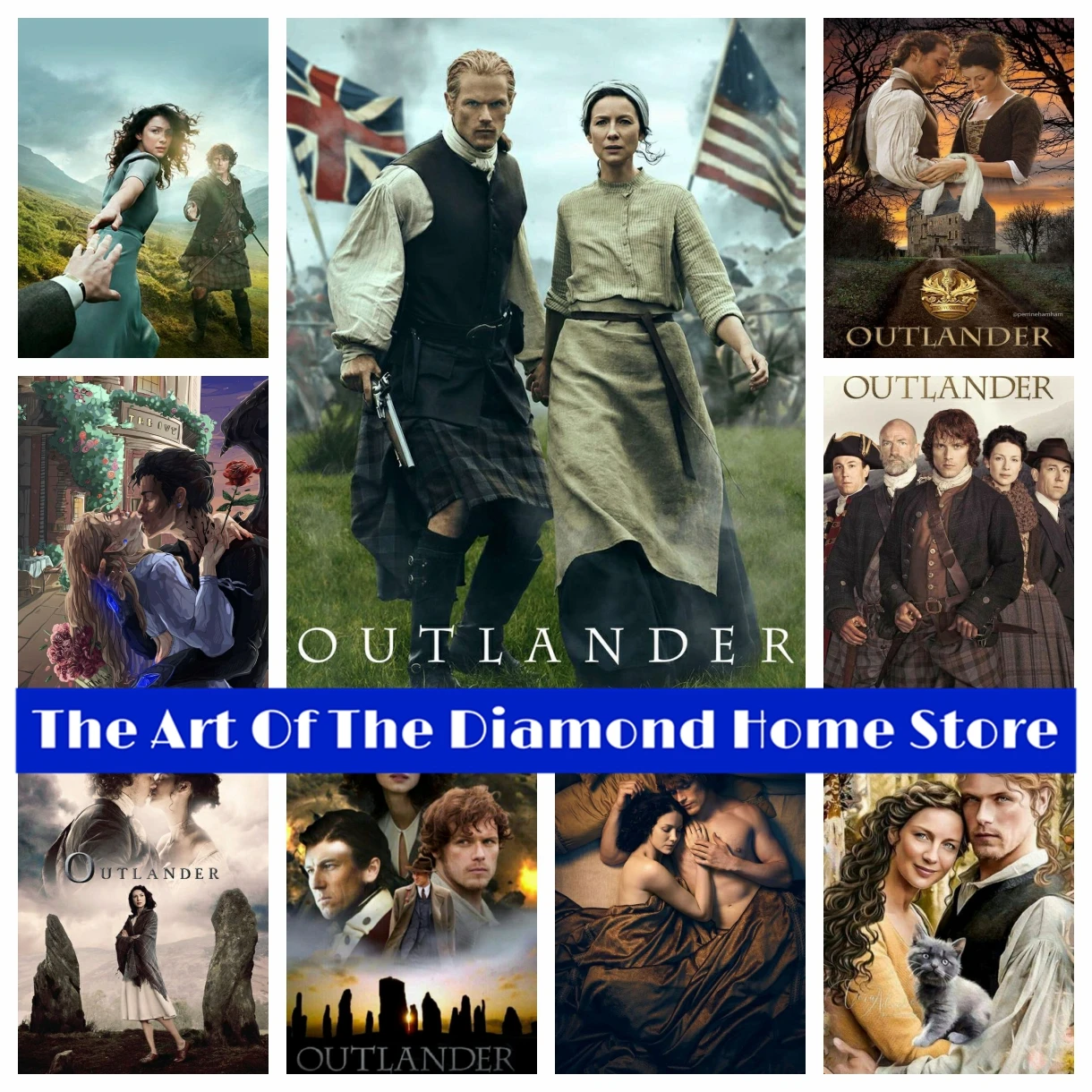 5D AB Drills Diamond Painting Fantasy Movie Outlander Classic TV Series Caitriona Balfe Picture Cross Stitch Mosaic Home Decor