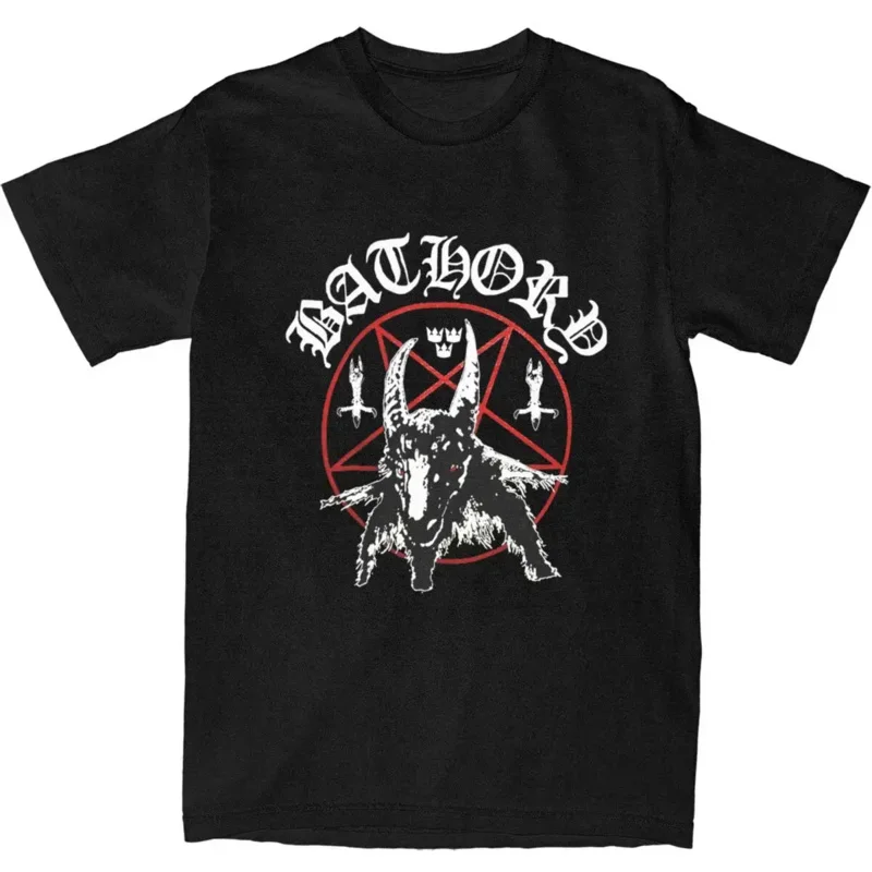 Black Band Bathory Men Women's T Shirts Death Metal Apparel Funny Tees T-Shirts Pure Cotton Graphic Printing Clothes