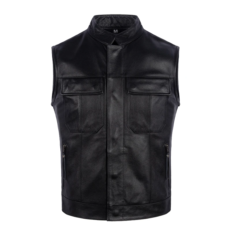 

Harley Genuine Leather Vest Motorcycle Club Riding Jaet Top Layer Cowhide Biker Vest Youth Trend Autumn Spring Season