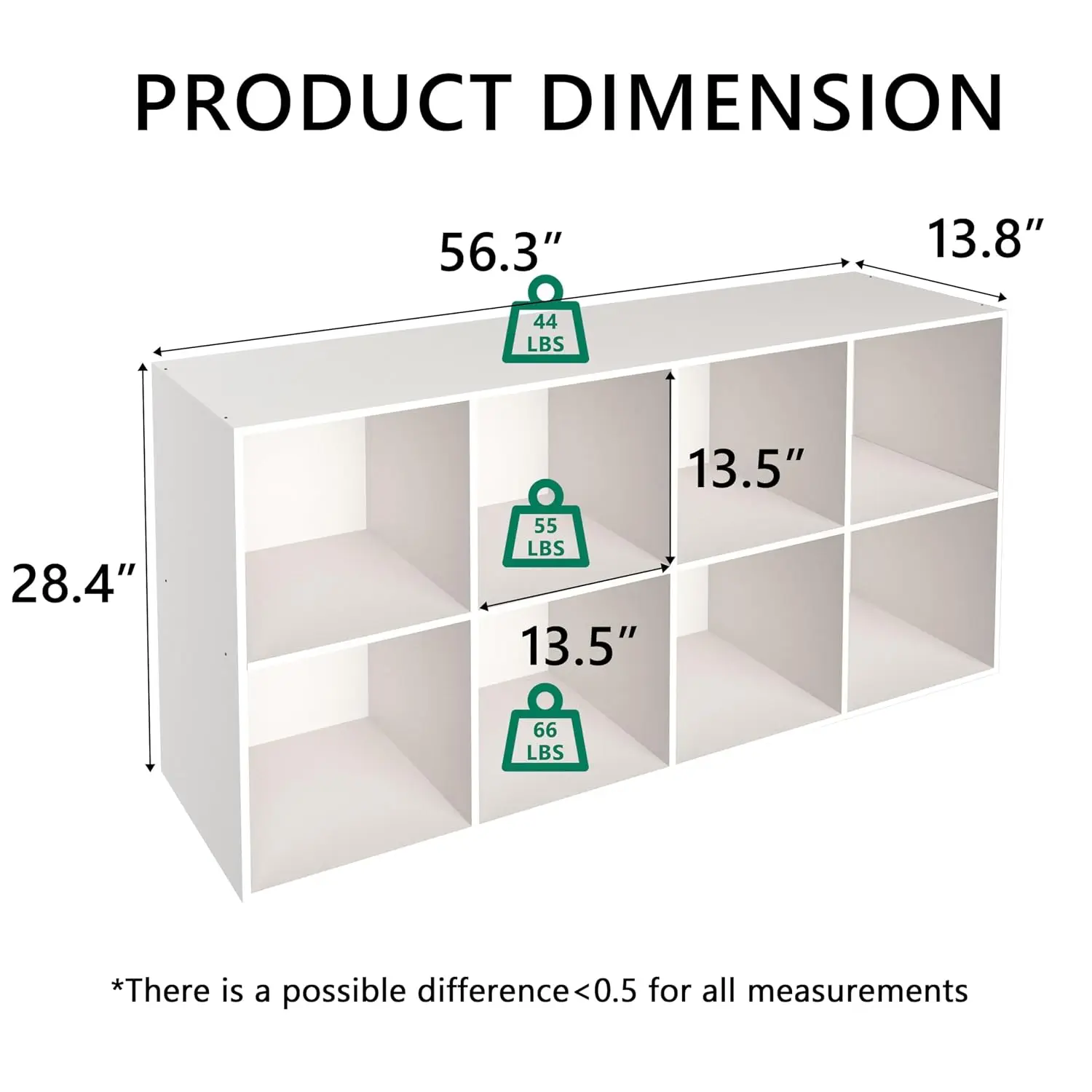 8-Cube Wooden Storage Organizer, 13.5