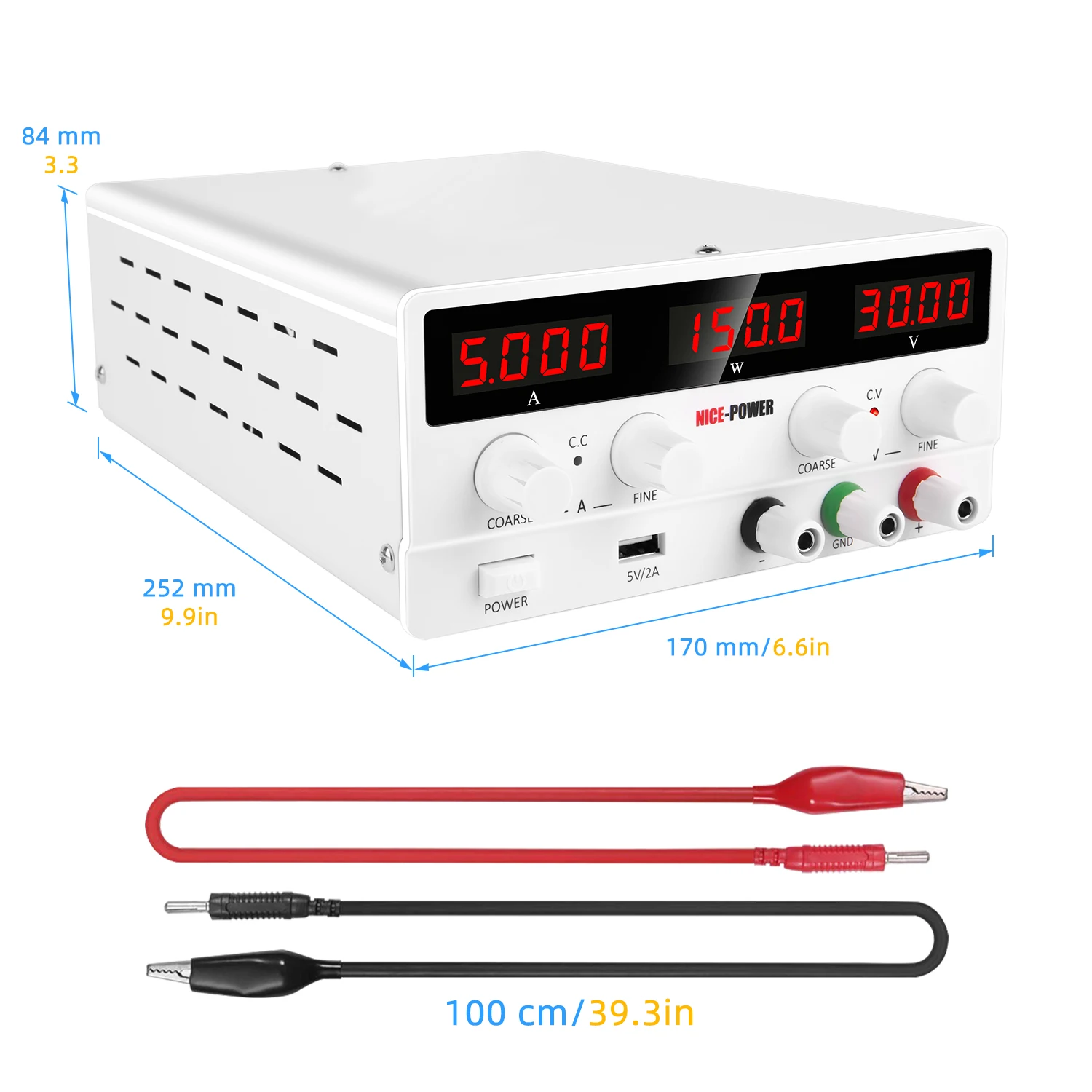 New Style NICE-POWER SPS-H305 30V 5A Digital USB Port Single Output High Precision Regulated DC Adjustable Bench Power Supply