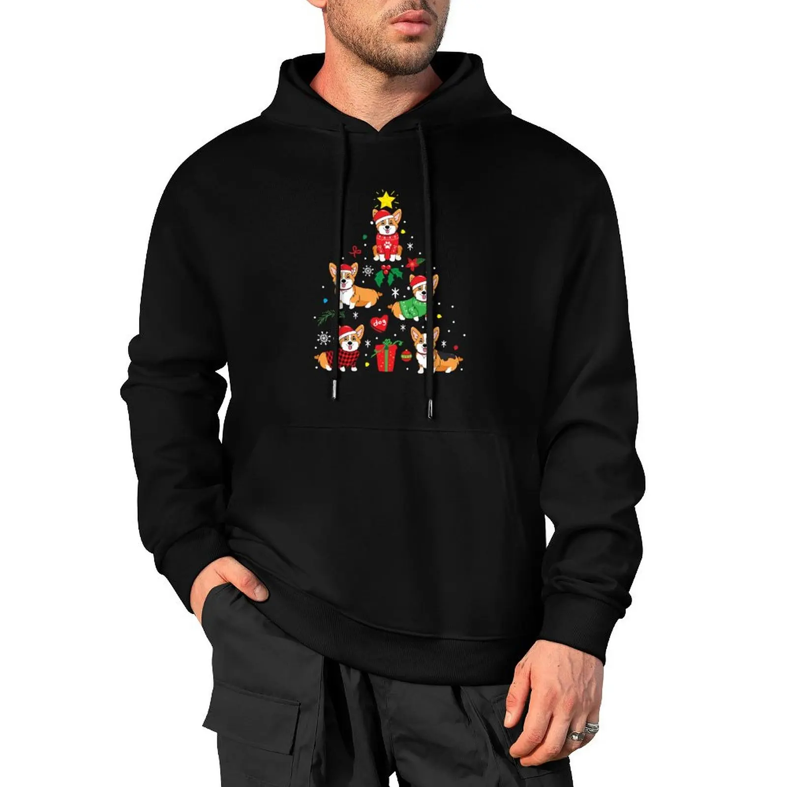 Corgi Christmas Ornament Tree Pullover Hoodie mens clothing anime clothing new in hoodies & sweat-shirt