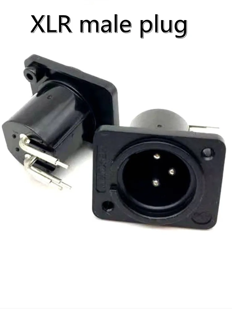 3-core XLR Male Plug Panel mount Female Socket Circuit Board In-line Bent Socket Microphone Audio With Dust Cover Socket