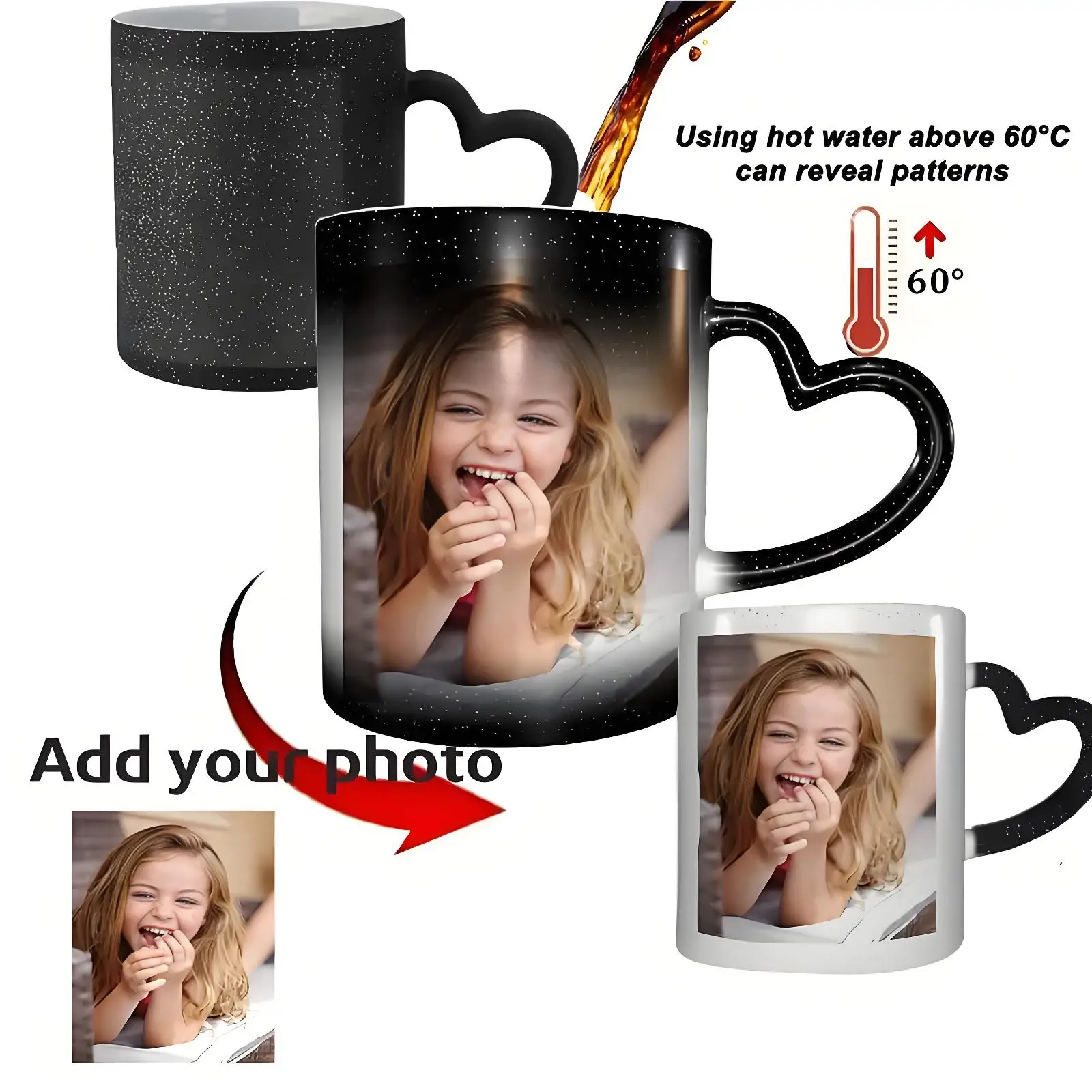 

1pc Custom Color Changer Cup, Starry Sky Romantic Drinkware, Double-sided Printed Photo, Suitable for Valentine's Day Gifts