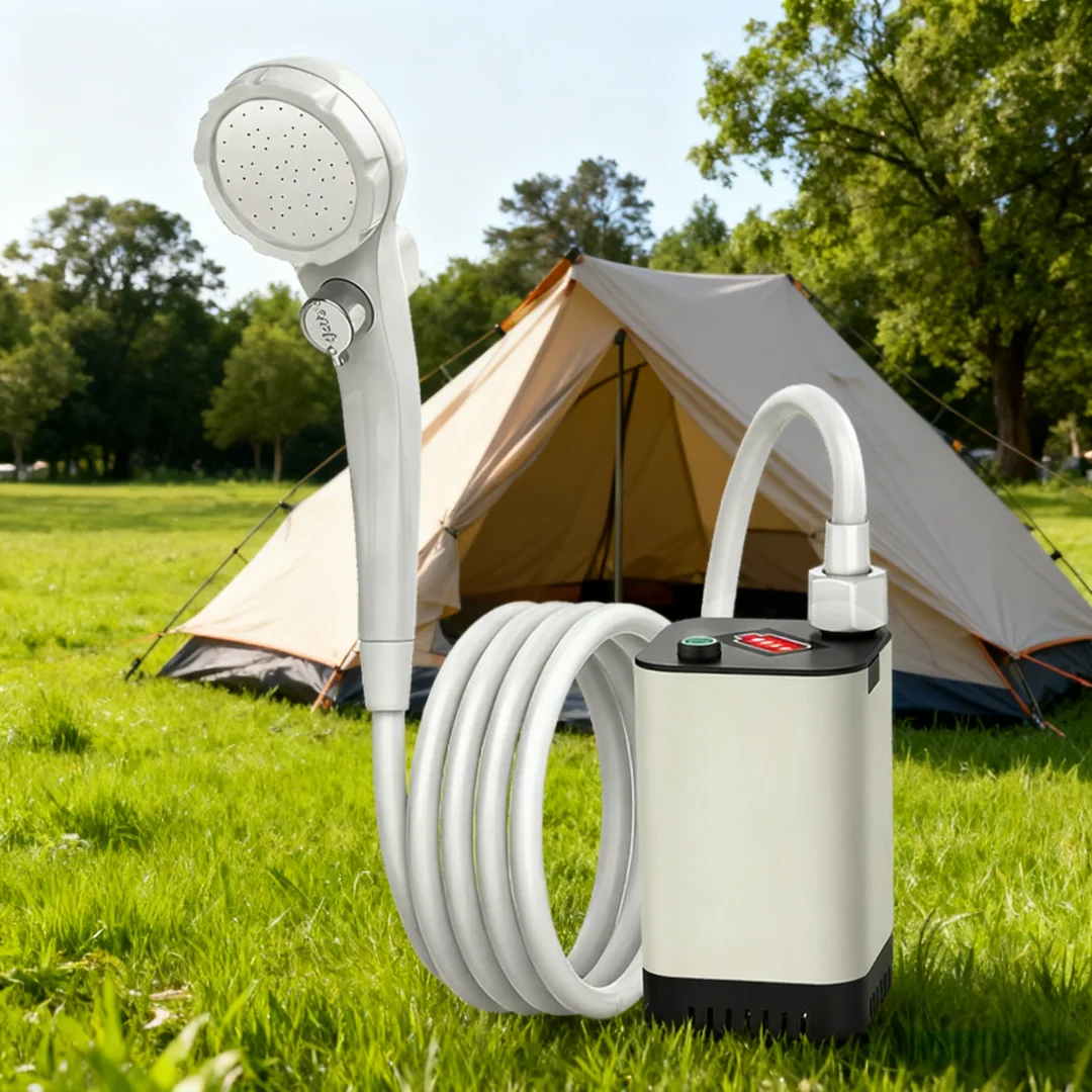 

Camping Shower Pump Outdoor Shower Kit Camp Shower Screen Intelligent Digital Display Adjustable 7800mAh Shower Kit