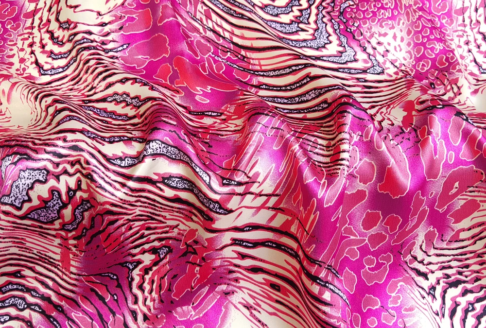 58" breit | 2 Meter | 5 Meter | Satinstoff Charmeuse weicher Schal DIY Material afrikanisches Patchwork Leopardenmuster – Detail 4