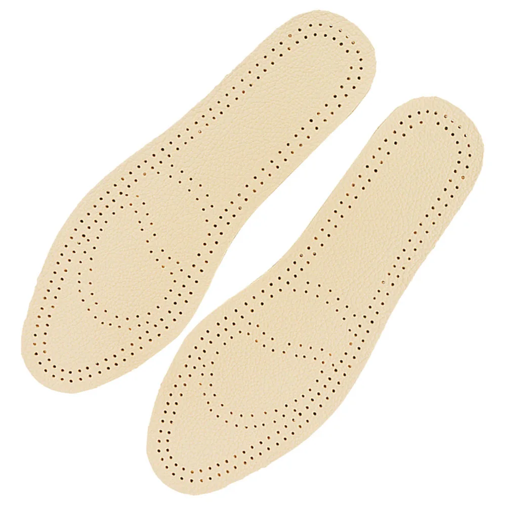 

2Pairs Insoles Breathable Odorresistant Cowhide Material Shockabsorption Foot Pressure Relief Size 39-41