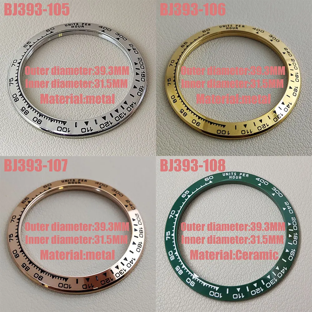 Daytona Sloped Ceramic bezel insert 38.5*30.5mm or 39.3*mm*31.5mm For Daytona watch parts (No Luminous) 12s