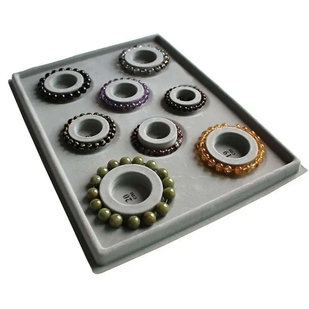 Plastic Necklace Beading Tray Resin DIY Necklace Tool Gray Flocked Bead Board Measuring Tool Jewelry Design Tool
