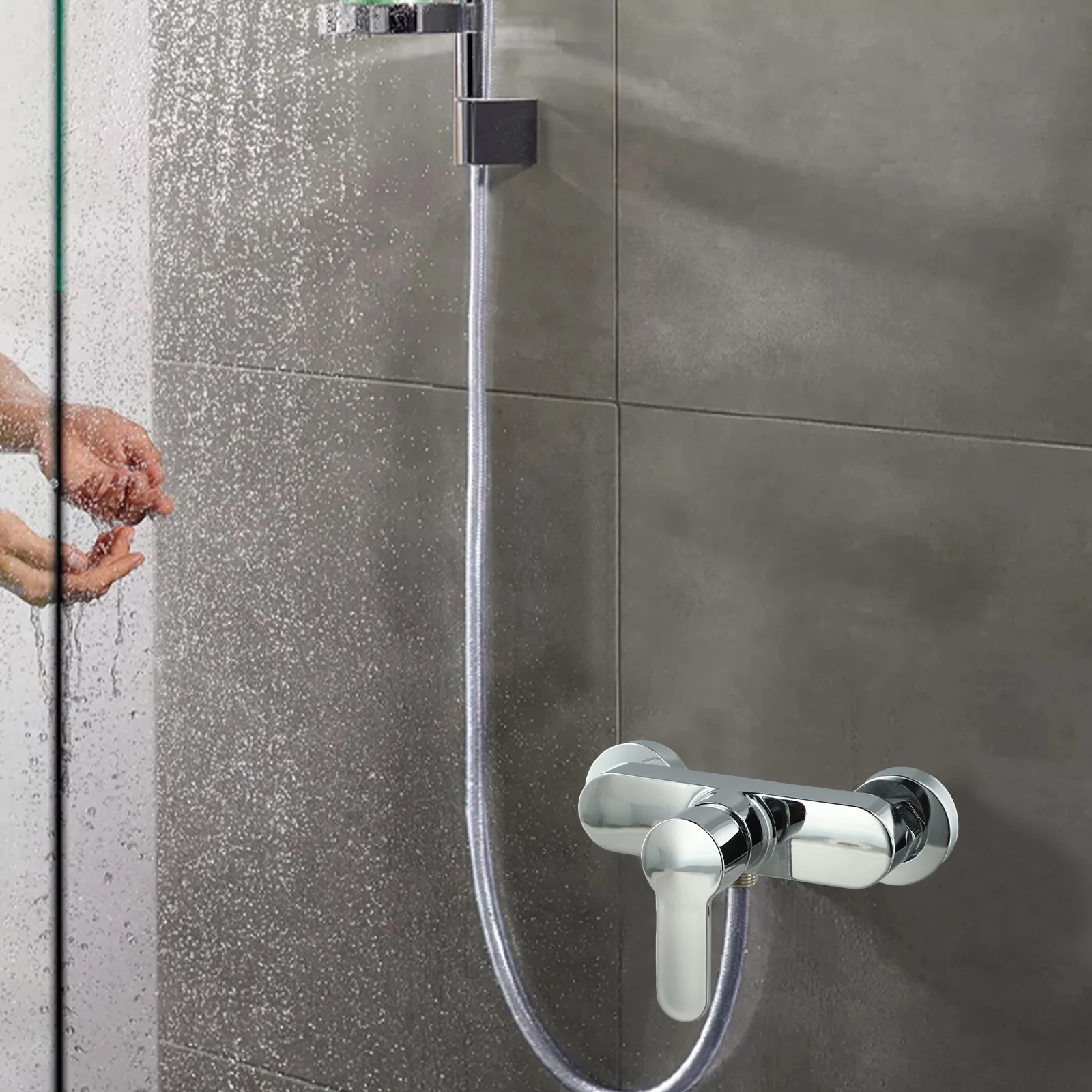 

Elegant Shower Zinc Alloy Faucet Bathroom Faucet Abrasion Resistant Cartridge Compact Size Easy To Install For Bathtub