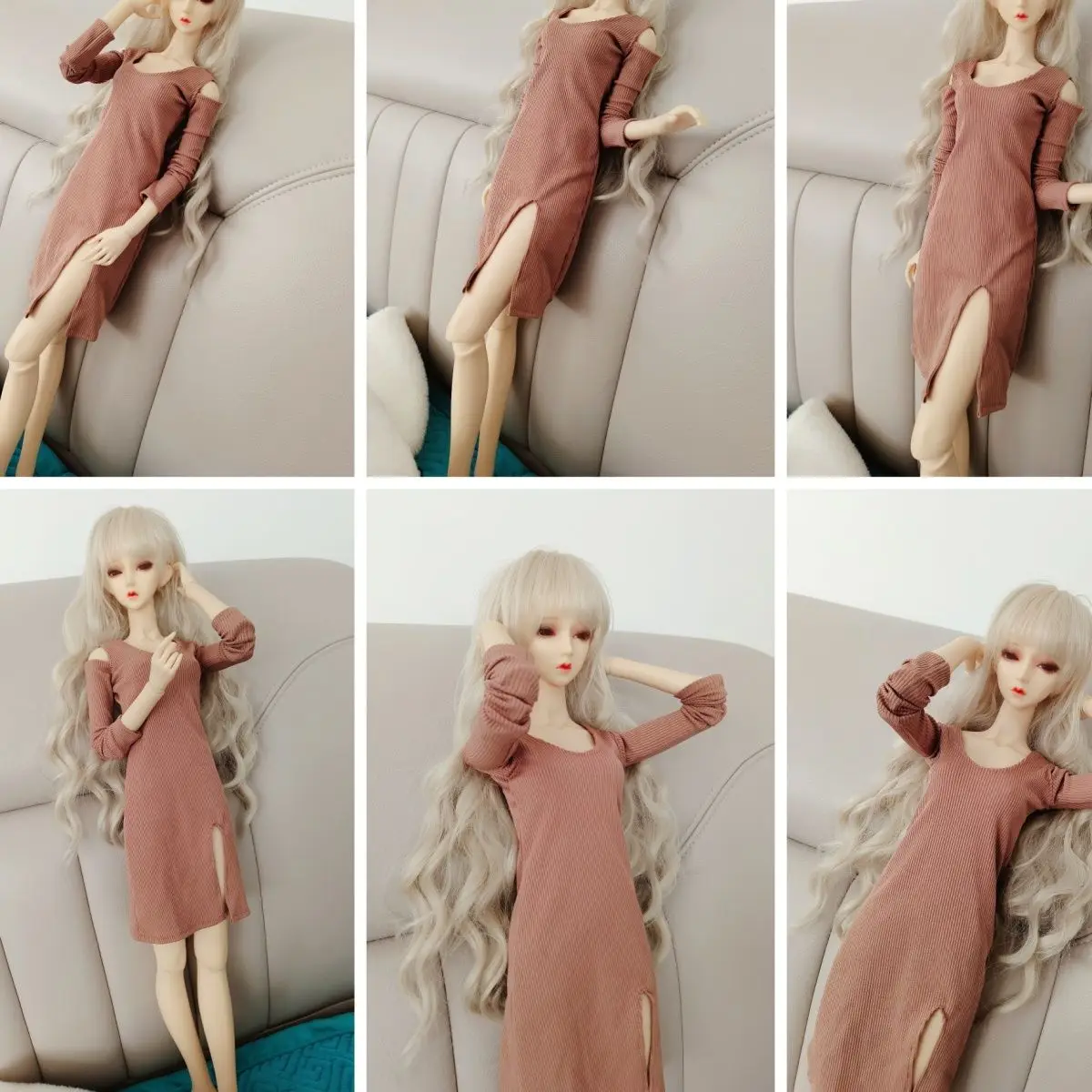 ชุดตุ๊กตา 1/3 สำหรับตุ๊กตา BJD 1/3 แขนยาว ไหล่เดี่ยว กระโปรงถัก ชุดของเล่นเด็กผู้หญิง ชุดแต่งตัว บ้านตุ๊กตา อุปกรณ์เสริมตุ๊กตา ของขวัญ