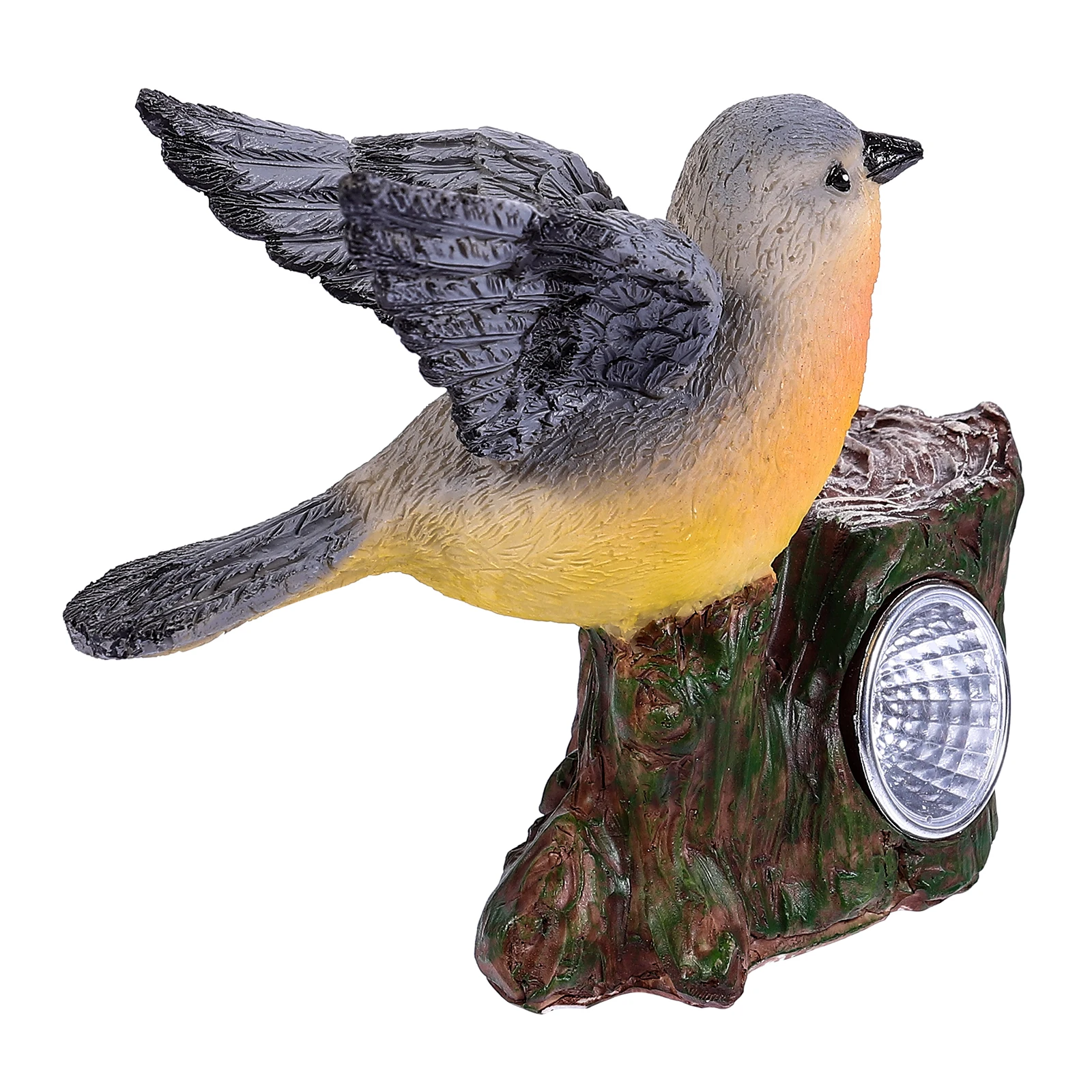 Solar Resin Lamp outside Decor Bird Figurine Back Yard Decorations Little Light Garden Statues and Figurines Led