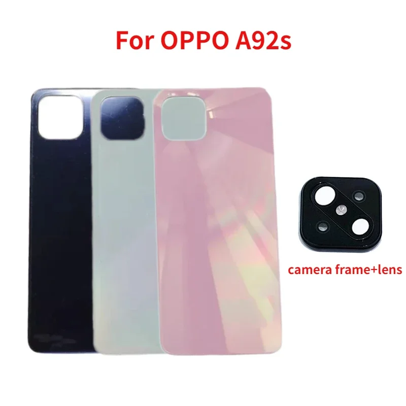 New Back Cover For OPPO A92s PDKM00 Back Battery Cover Rear Door Housing Case with Camera Frame lens Repair Parts