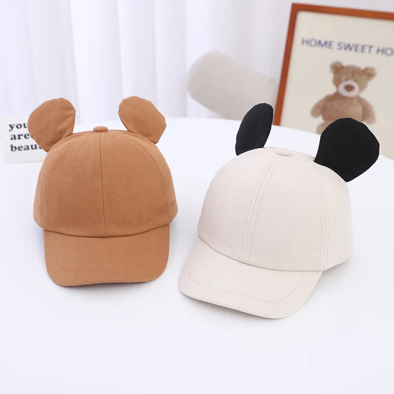 Fashion Baseball Cap New Spring Autumn Baby Boys Girls Big Ear Cap Children Cute Infant Solid Hat For 1-4Y