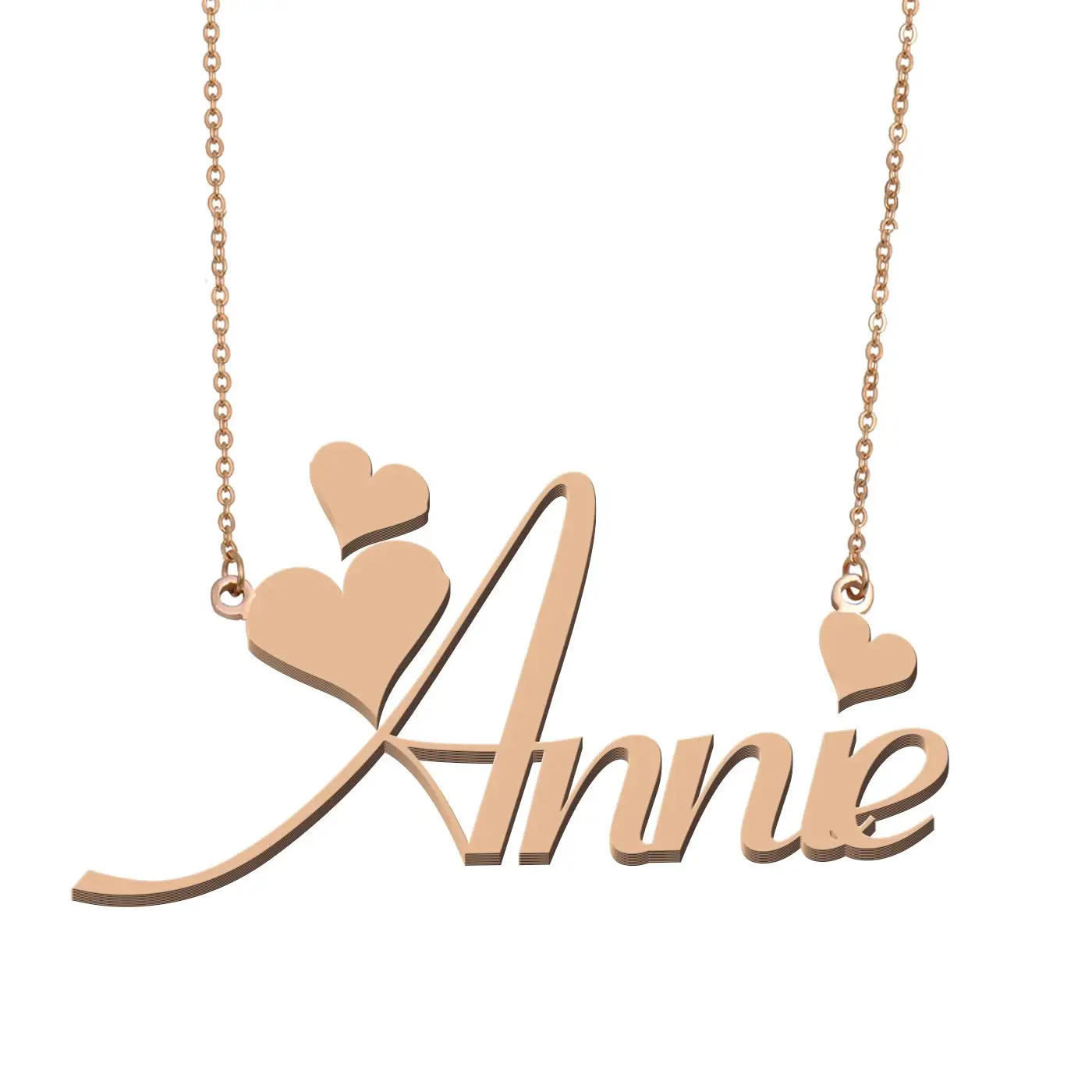 

Annie Name Necklace Golden Stainless Steel Nameplate Pendant for Women Girls Friends Birthday Christmas Mother Gift