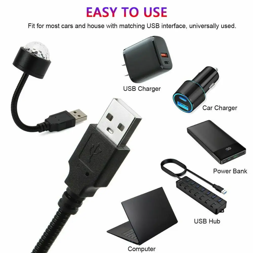 

Auto Decoration Auto-Switching Star Night Lights Romantic Car Roof Interior Lights USB Lamp Car Atmosphere Light Starry Sky