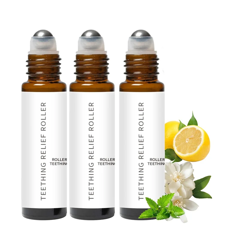 BSEVB-Velaria Baby Teething Oil Roller 3 Pack, Teething Roller, Natural Teething Relief Greeting Oil