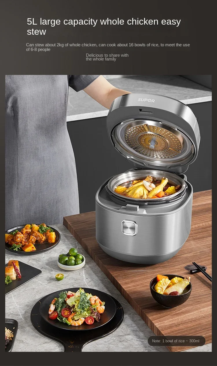 Upgrade Your Cooking Game with this 5L Non-Stick Multi-Functional IH Electric Pressure Cooker