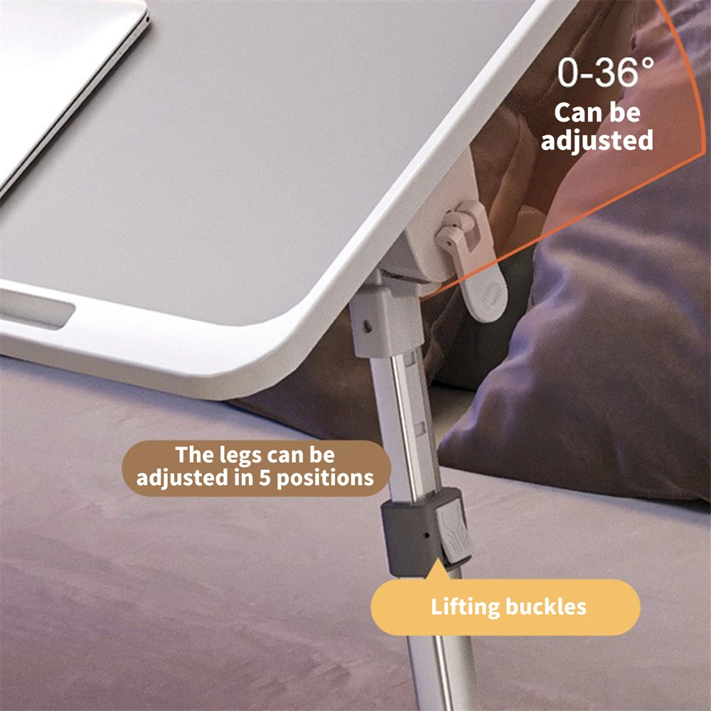 Faltbarer, höhenverstellbarer Laptop-Tisch, Laptop-Tablett, tragbarer Laptoptisch für Bett, Sofa, Boden – Detail 7
