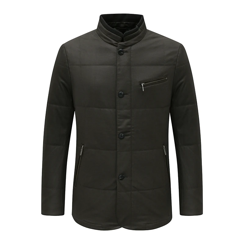 

KL204 High-End Autumn Winter Men's Cotton Jaet Casual Warmth Straight Buttoning Cozy Faionable Busin Casual Sle