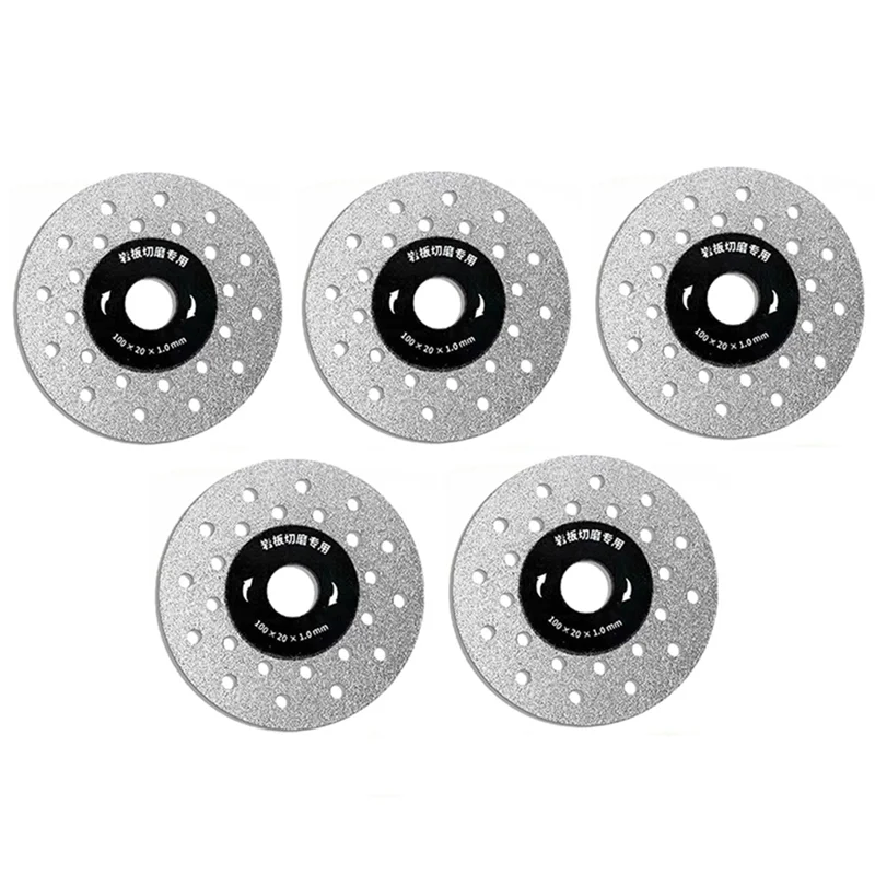 

AB35-5PCS Dia 100Mm Rock Grinding Cutting Disc Ultra-Thin Saw Blade Multi Hole Disc Marble Tile Glass Cutter Plate