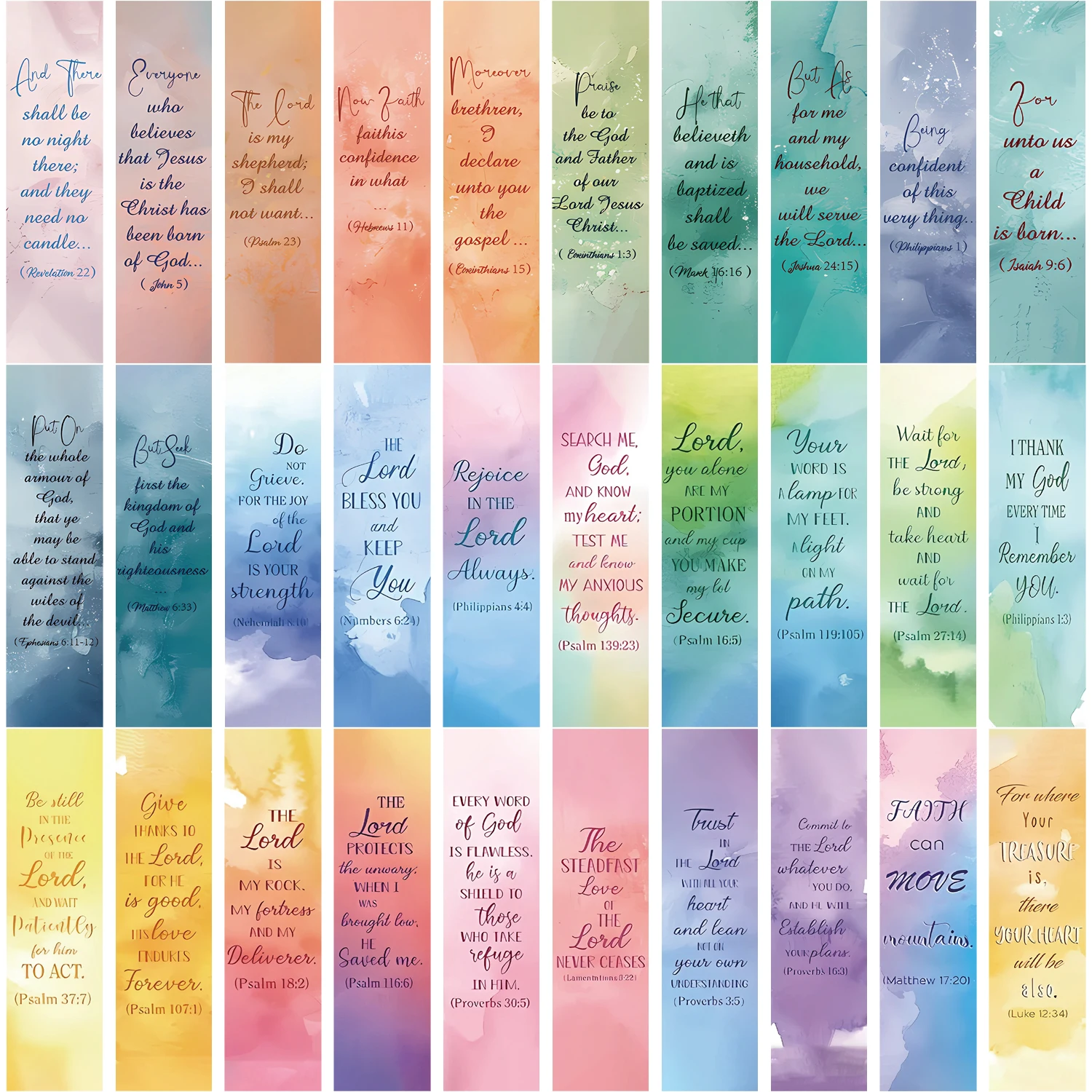 30Pcs Watercolor Bible Bookmarks Fun Educational Accessories for  Teens Perfect for Classroom Home School DIY Crafts Reading