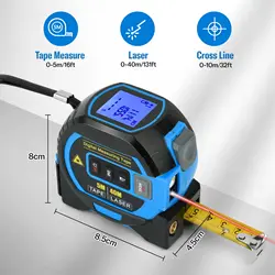 HAIZHIHUI 3in1tape measure Digital Laser Distance Meters inear laser and cross laser for measuring a wide Laser tape measure