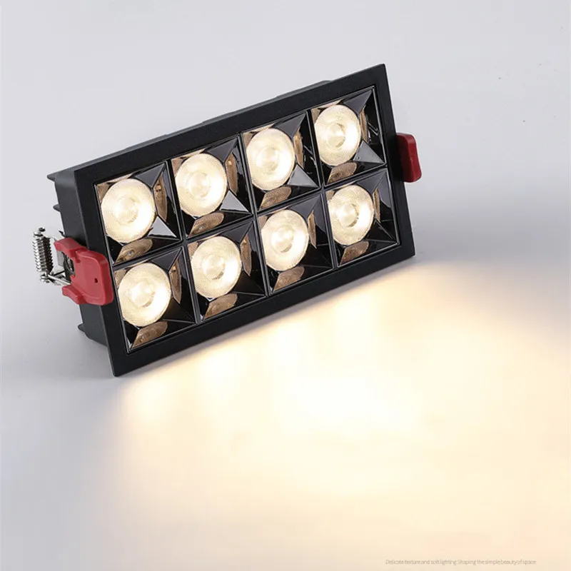 Wpuszczane LED oprawy sufitowe lampy punktowe kwadratowe 9w 12w 40w AC220V Strip kryty lampy do kuchni wystrój sypialni