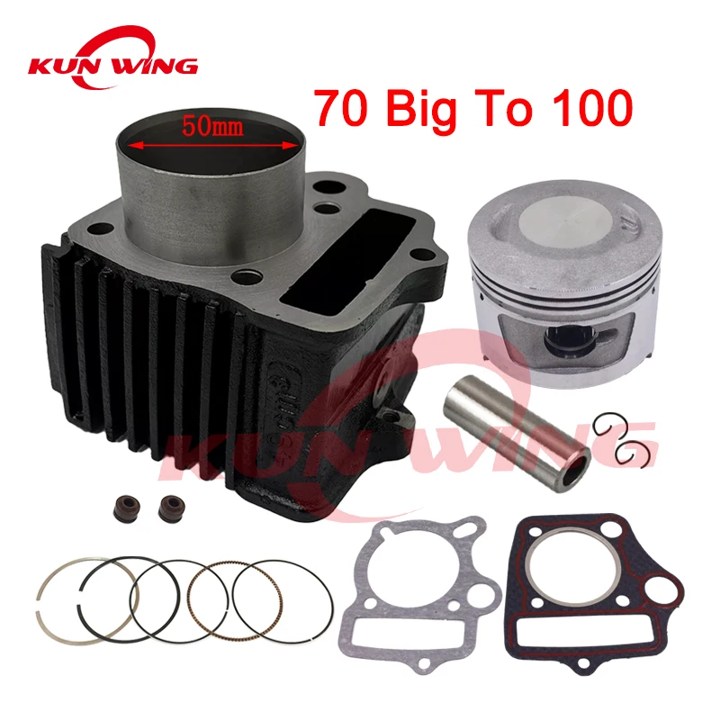 

50mm big bore Cylinder Piston Kit For HONDA TATC70 CT70 C70 TRX70 CRF70 CRF70F DAX70 ST70 XR70 70CC to 100cc