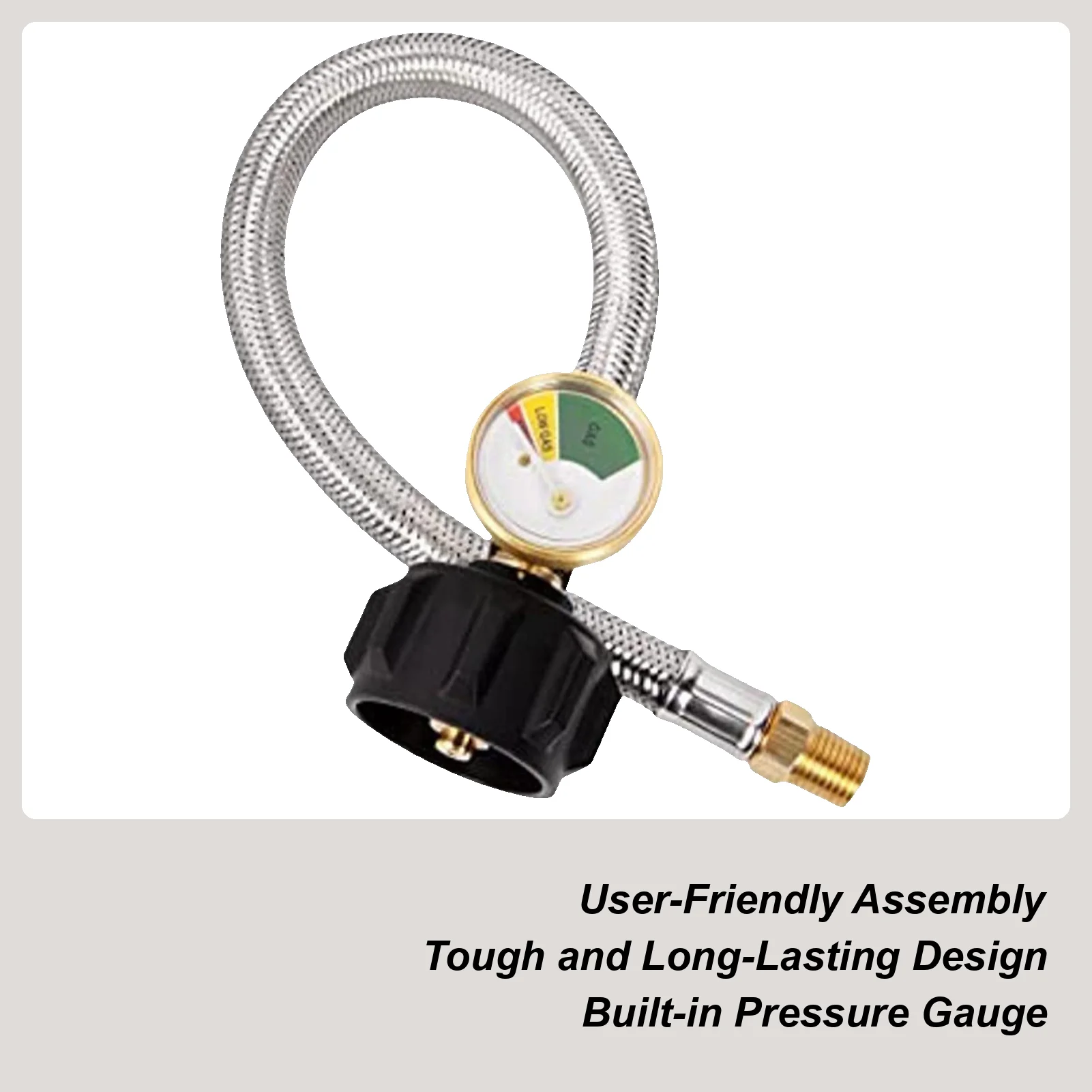 

Шланг регулятора газа на колесах Замена газового шланга на колесах с манометром 15-дюймовые аксессуары для посуды с дисплеем в реальном времени для мобильных устройств