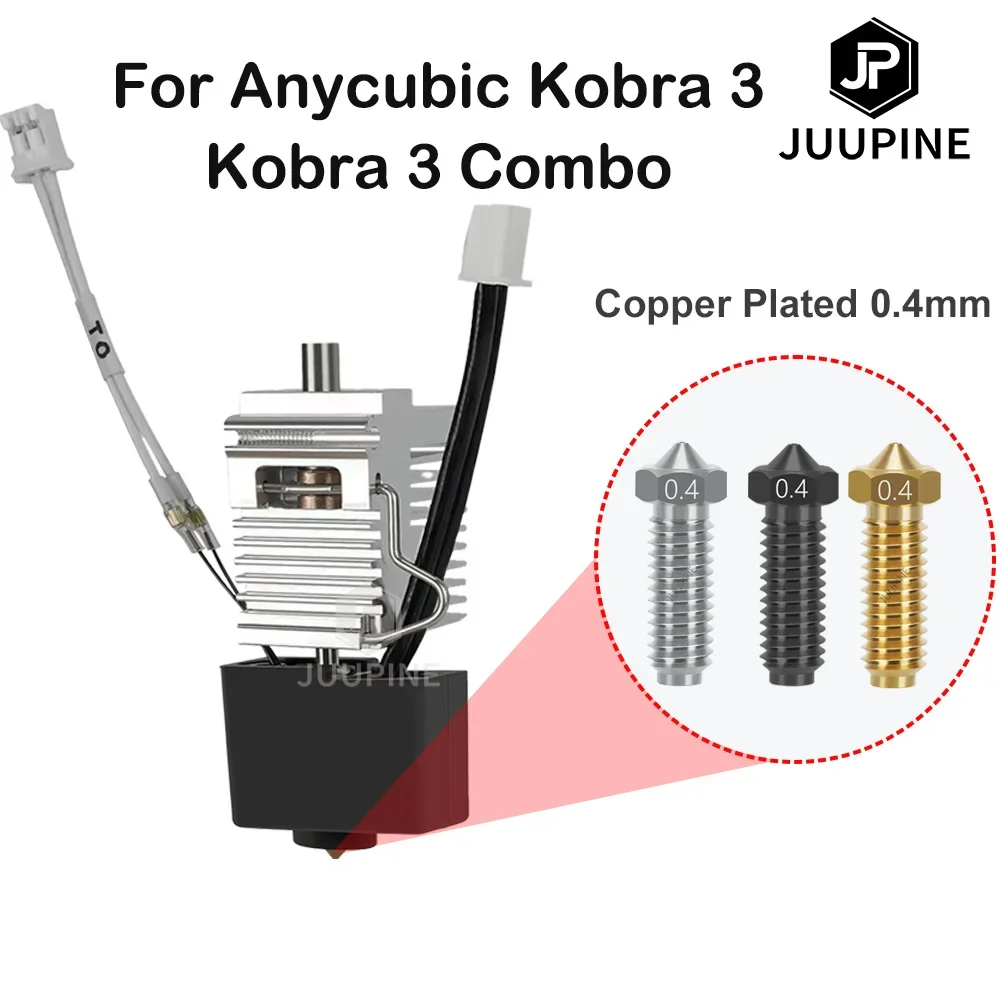 For Anycubic Kobra 3 Combo Hotend Nozzle Thermistor Heating Tube 24v 50w Heater Block For Anycubic Kobra3 Spare Parts Accesories