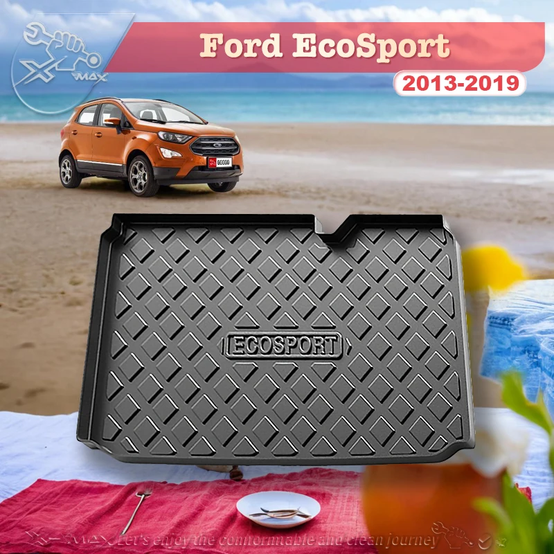 

Для Ford EcoSport 2013-2019 специальный коврик для багажника автомобиля всесезонный черный коврик для груза 3D форменный лазерный измеритель подкладки для багажника